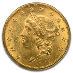 1873-S $20 Liberty Gold Double Eagle Closed 3 MS-61 PCGS