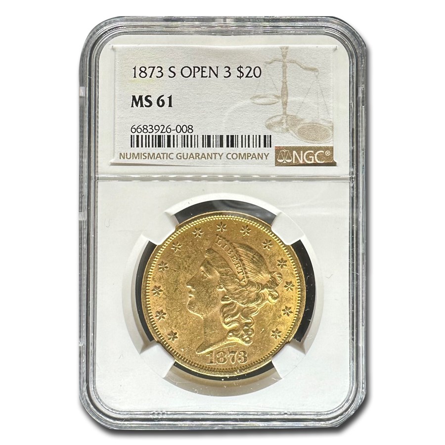 1873-S $20 Liberty Gold Double Eagle MS-61 NGC (Open 3)