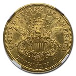 1873-S $20 Liberty Gold Double Eagle Open 3 AU-55 NGC