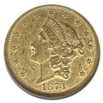 1873-S $20 Liberty Gold Double Eagle Open 3 AU-58 NGC
