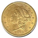 1873-S $20 Liberty Gold Double Eagle Open 3 MS-60 PCGS