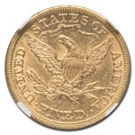 1873-S $5 Liberty Gold Half Eagle MS-61 NGC