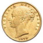 1873-S Australia Gold Sovereign Victoria Shield AU