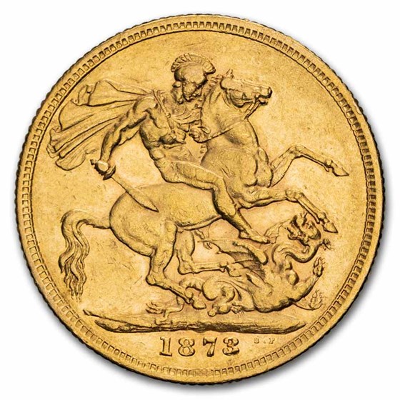 1873-S Australia Gold Sovereign Victoria St. George/Dragon XF