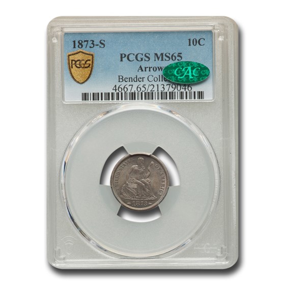 1873-S Liberty Seated Dime MS-65 PCGS CAC (Arrows)