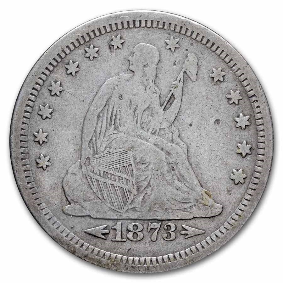 1873-S Liberty Seated Quarter w/Arrows VF