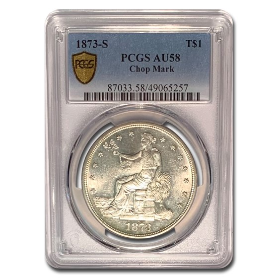 1873-S Trade Dollar AU-58 PCGS (Chop Mark) 1873-S Trade Dollar AU-58 PCGS (Chop Mark)