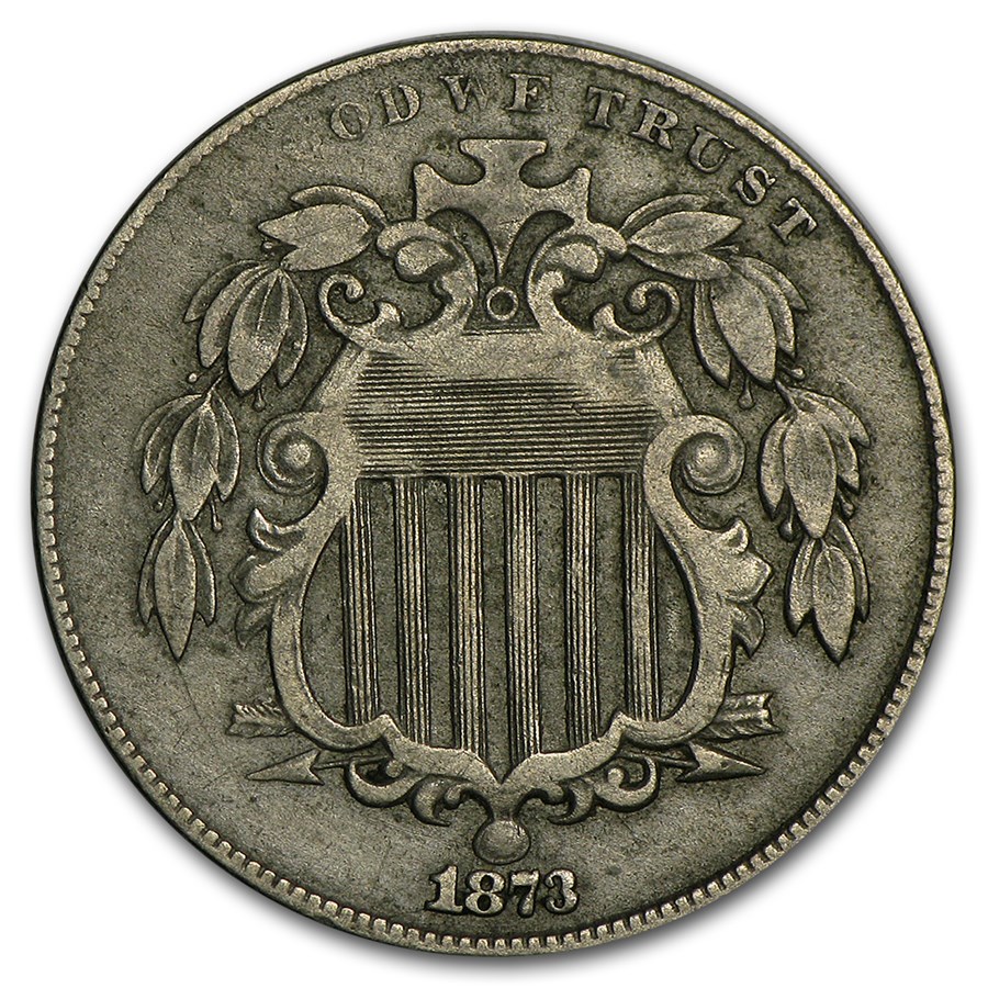 1873 Shield Nickel Closed 3 Fine