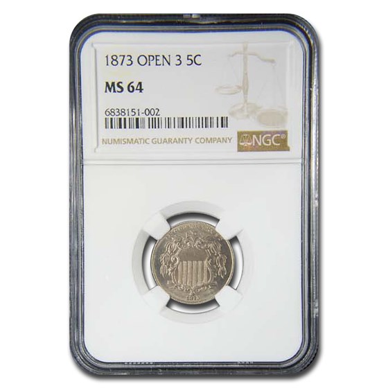 1873 Shield Nickel MS-64 NGC 1873 Shield Nickel MS-64 NGC