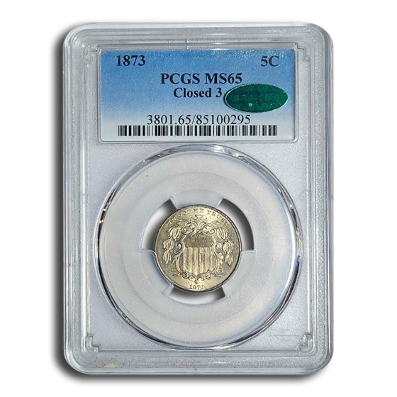 1873 Shield Nickel MS-65 PCGS CAC (Closed 3) 1873 Shield Nickel MS-65 PCGS CAC (Closed 3)