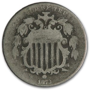 1873 Shield Nickel Open 3 Good