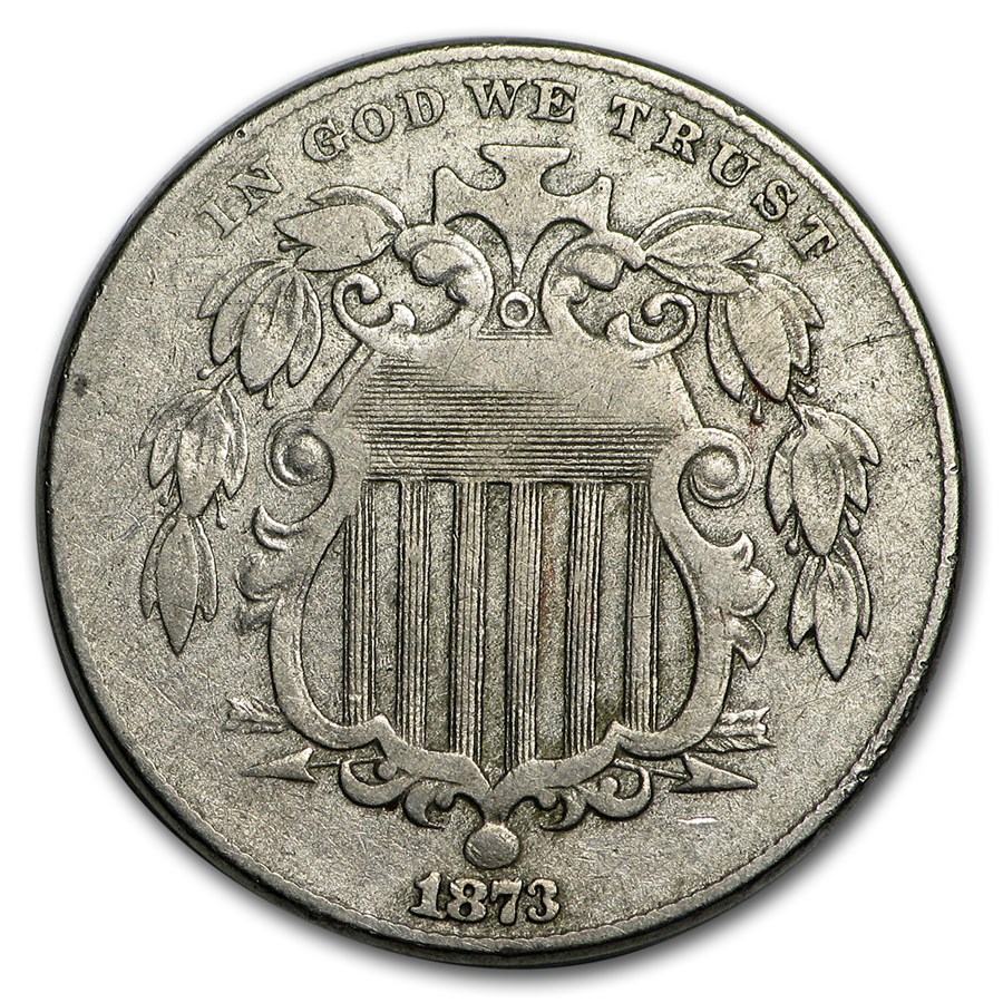 1873 Shield Nickel Open 3 VF