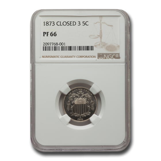 1873 Shield Nickel PF-66 NGC (Closed 3) 1873 Shield Nickel PF-66 NGC (Closed 3)