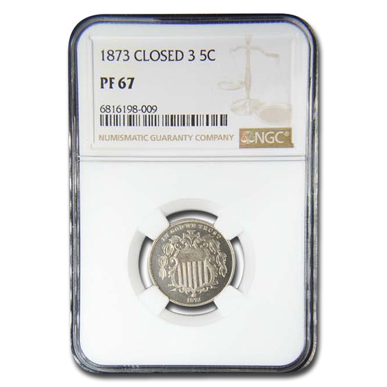 1873 Shield Nickel PF-67 NGC (Closed 3) 1873 Shield Nickel PF-67 NGC (Closed 3)