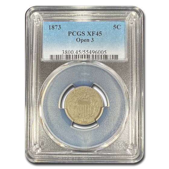 1873 Shield Nickel XF-45 PCGS (Open 3) 1873 Shield Nickel XF-45 PCGS (Open 3)