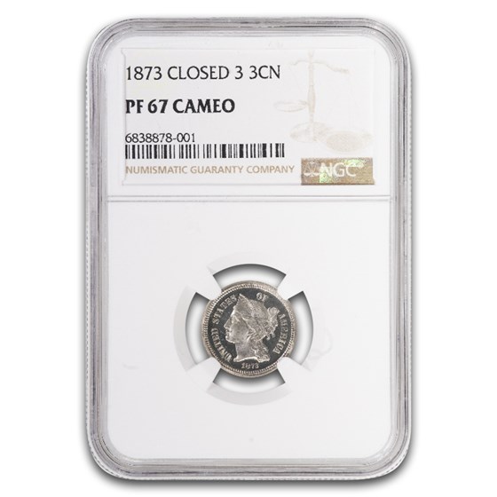 1873 Three Cent Nickel PF-67 Cameo NGC (Closed 3)