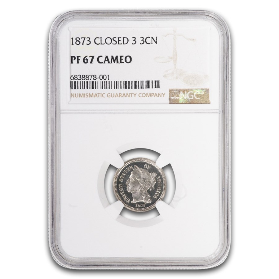 1873 Three Cent Nickel PF-67 Cameo NGC (Closed 3)
