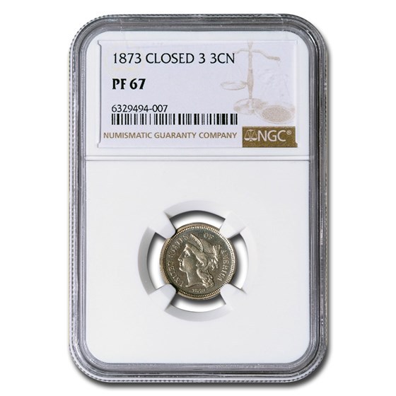 1873 Three Cent Nickel PF-67 NGC (Closed 3)