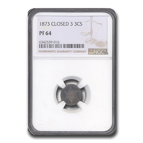 1873 Three Cent Silver PF-64 NGC (Closed 3) 1873 Three Cent Silver PF-64 NGC (Closed 3)