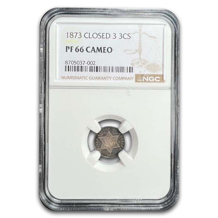 1873 Three Cent Silver PF-66 Cameo NGC (Closed 3)
