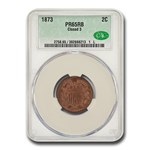 1873 Two Cent Piece Closed 3 PR-65 CACG (Red/Brown)