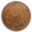 1873 Two Cent Piece Open 3 PR-65 PCGS CAC (Red/Brown)