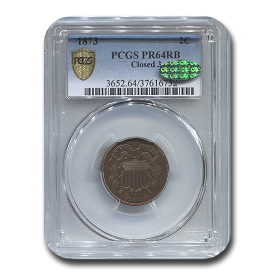 1873 Two Cent Piece PR-64 PCGS CAC (Red/Brown, Closed 3) 1873 Two Cent Piece PR-64 PCGS CAC (Red/Brown, Closed 3)