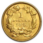 1874 $1 Indian Head Gold Dollar AU