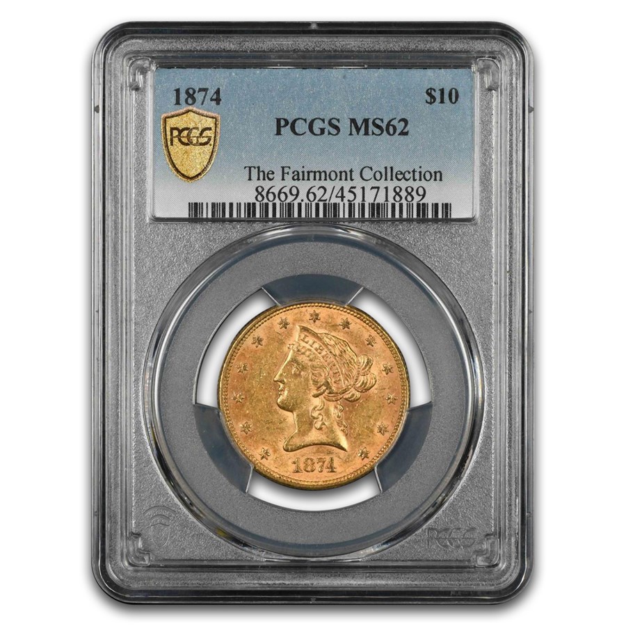 1874 $10 Liberty Gold Eagle MS-62 PCGS