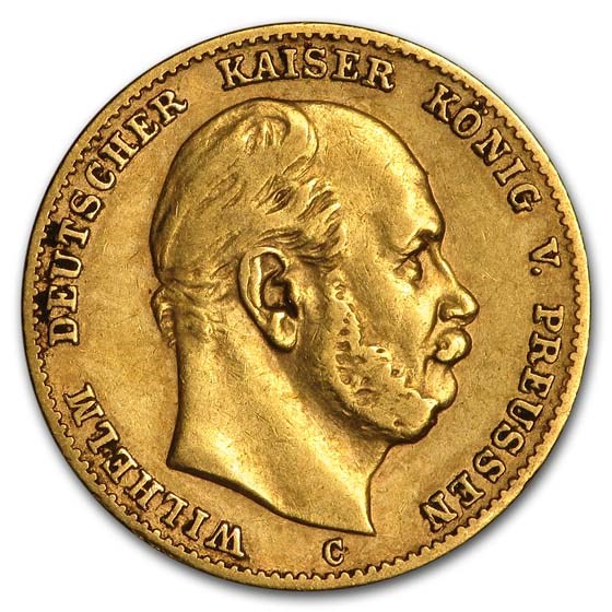 1874-1888 Germany Gold 10 Marks Prussia Wilhelm I Avg Circ