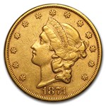 1874 $20 Liberty Gold Double Eagle AU