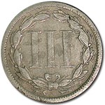1874 3 Cent Nickel Fine