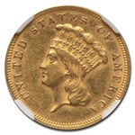 1874 $3 Gold Princess AU-55 NGC