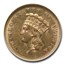 1874 $3 Gold Princess AU-55 NGC
