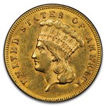 1874 $3 Gold Princess AU-55 PCGS