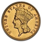 1874 $3 Gold Princess AU-58 NGC