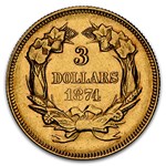 1874 $3 Gold Princess AU-58 NGC