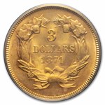 1874 $3 Gold Princess MS-64 PCGS