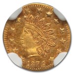 1874/3 Indian Round 50 Cent Gold MS-65 NGC (BG-1052)