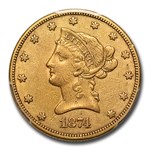 1874-CC $10 Liberty Gold Eagle XF-45 PCGS CAC
