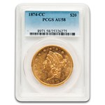 1874-CC $20 Liberty Gold Double Eagle AU-58 PCGS