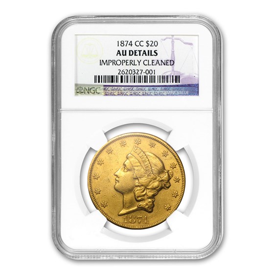 1874-CC $20 Liberty Gold Double Eagle AU Details NCS (Cleaned) 1874-CC $20 Liberty Gold Double Eagle AU Details NCS (Cleaned)