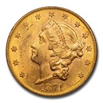 1874-CC $20 Liberty Gold Double Eagle MS-61+ CACG