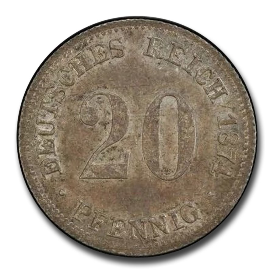 1874-E Germany Silver 20 Pfennig MS-62 PCGS