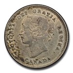 1874-H Canada Silver 5 Cents Victoria AU-50 PCGS