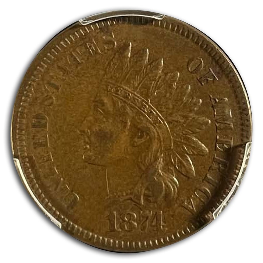 1874 Indian Head Cent AU-50 PCGS