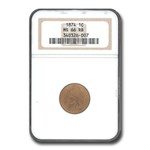 1874 Indian Head Cent MS-66 NGC (Red/Brown)
