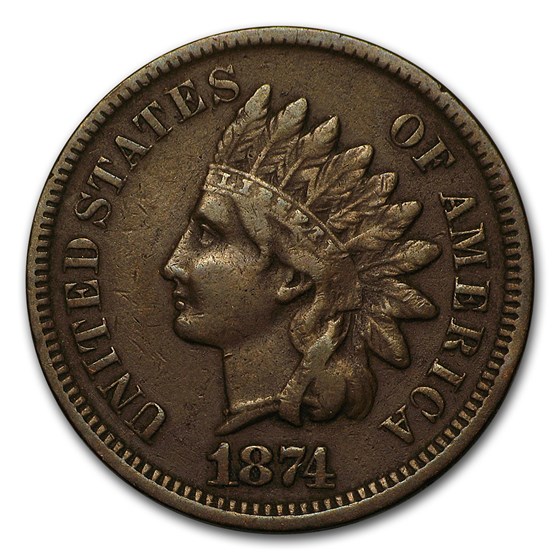 1874 Indian Head Cent VF 1874 Indian Head Cent VF