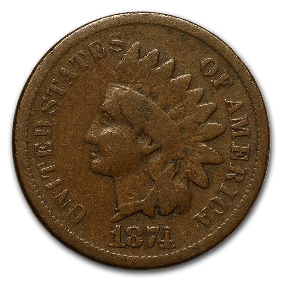1874 Indian Head Cent VG