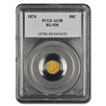 1874 Liberty Octagonal 50 Cent Gold AU-58 PCGS (BG-930)